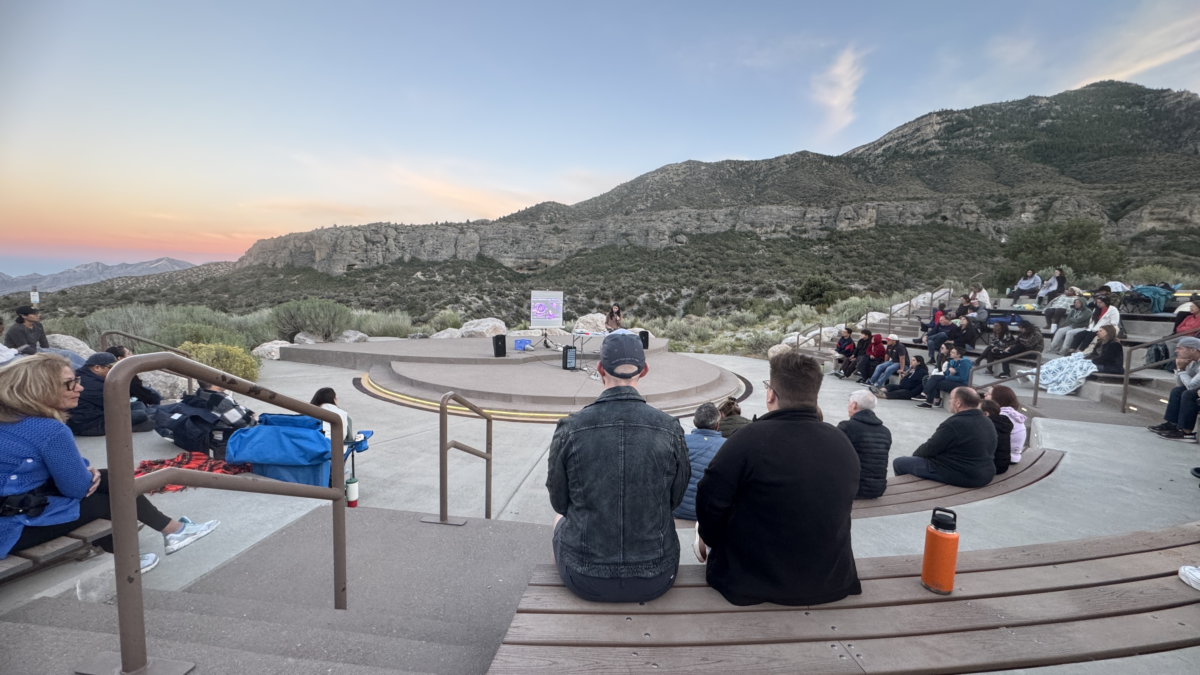 Rachel presenting at the Spring Mountains Visitor Gateway Amphitheater