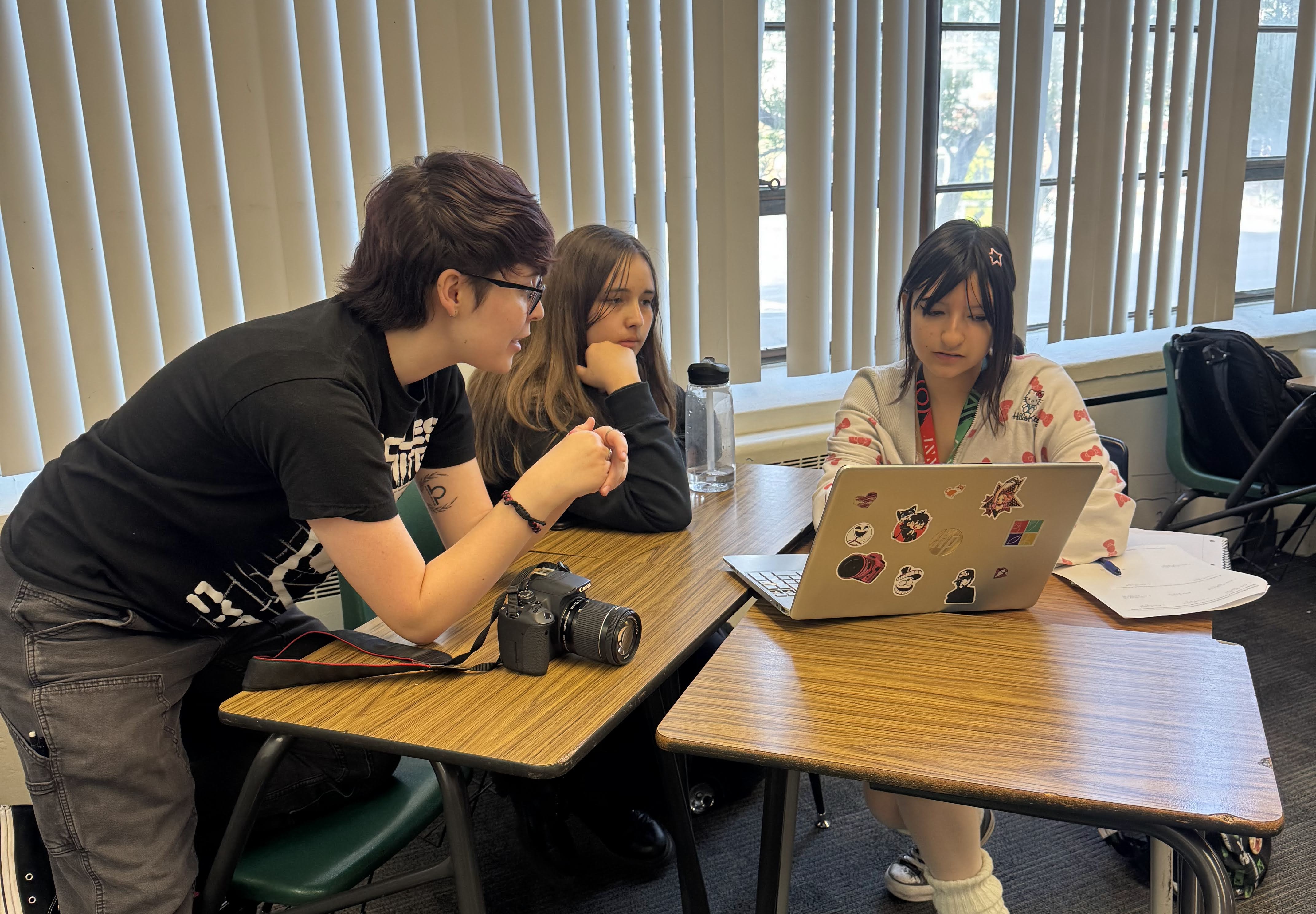 Leah Green explaining the GW Explorer NB1 to students