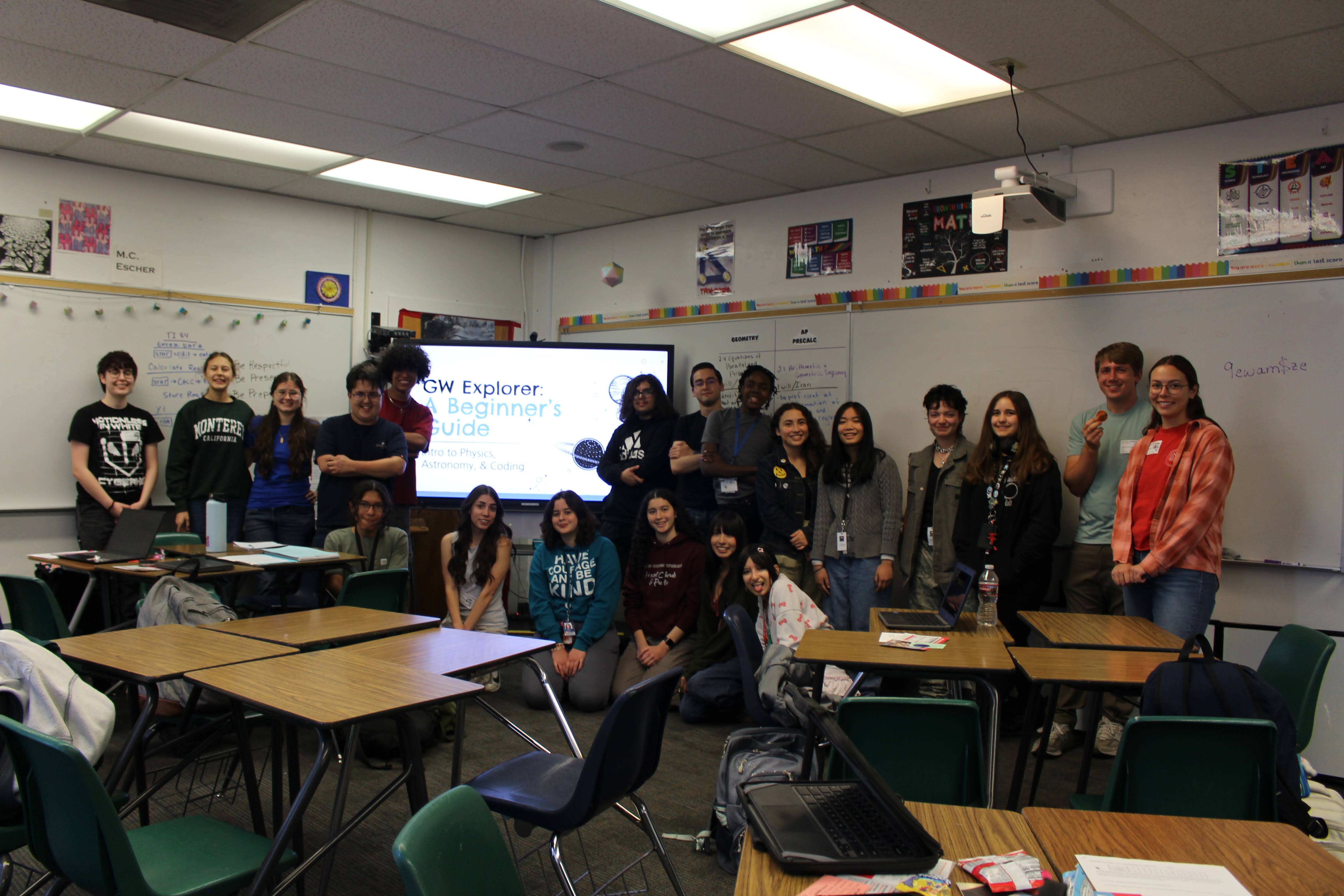 Group photo of GW Explorer Crew and students