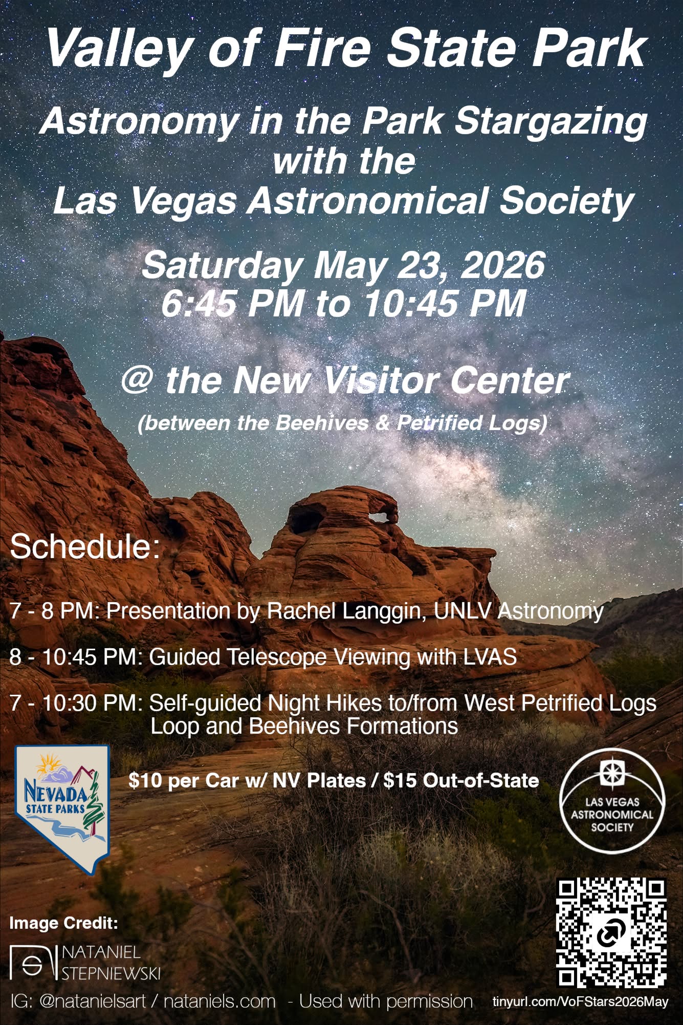 Stargazing event at the Valley of Fire State Park's new Visitor Center.